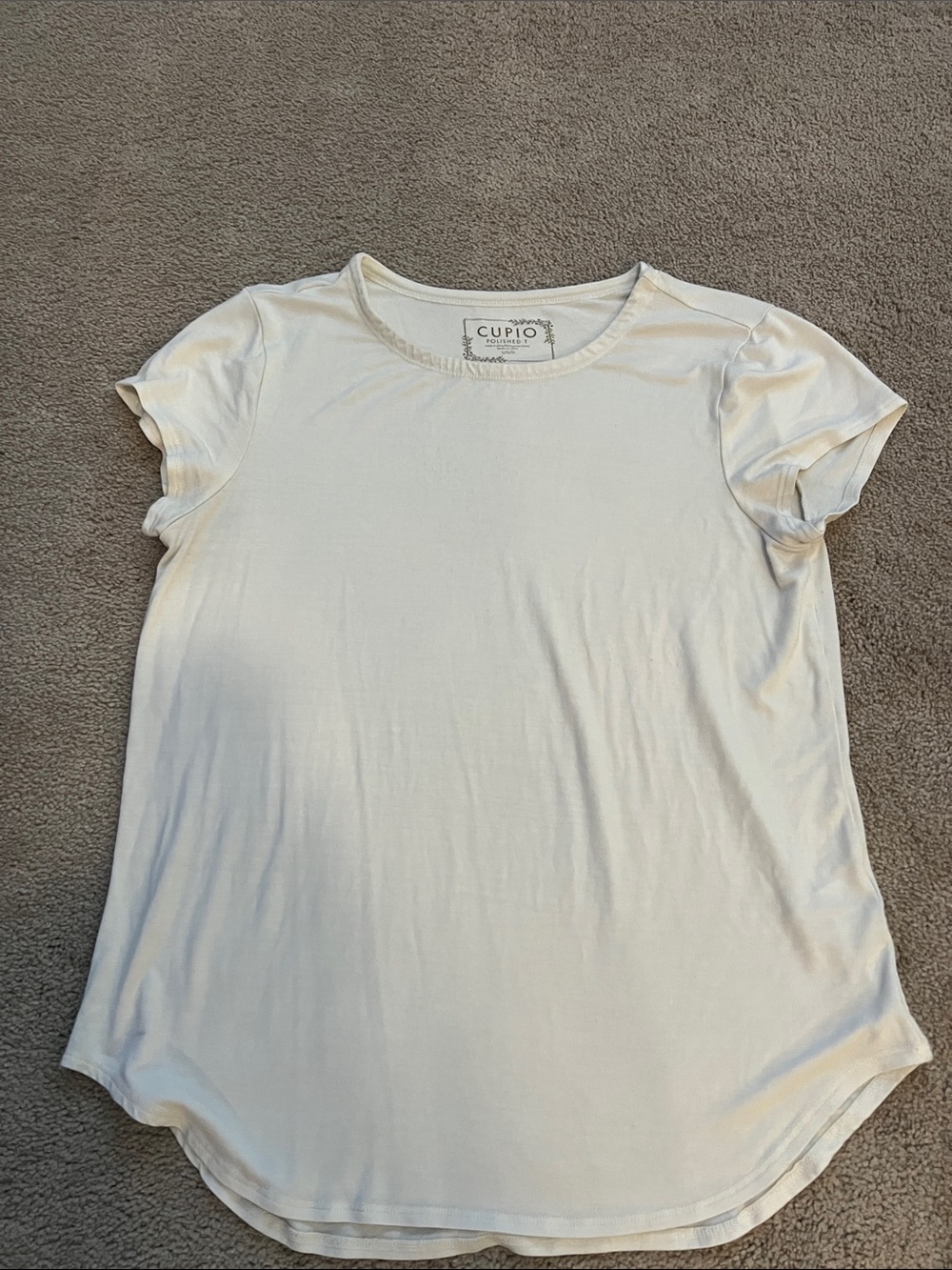 NWOT-Cupio Cream Short Sleeve Polished Crewneck Tee- size Large